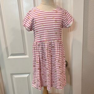 Mini Boden Pink and White Striped Dress 8-9